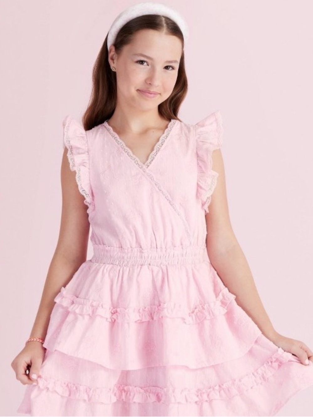 LoveShackFancy x Target Light Pink Ruffle Tiered Dress for Kids